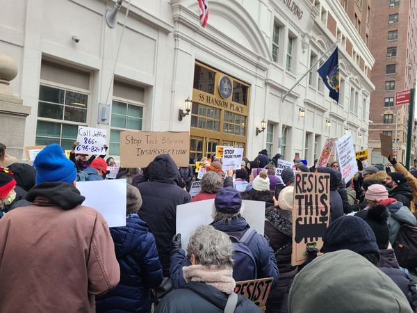 Protest outside Hakeem Jeffries Brooklyn Office