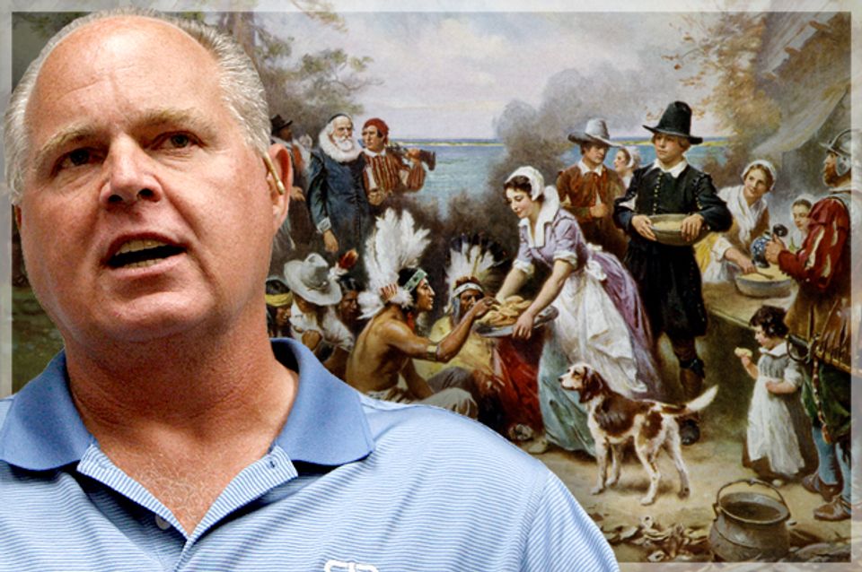 Rush Limbaugh's "True Story of Thanksgiving" is a lie ...