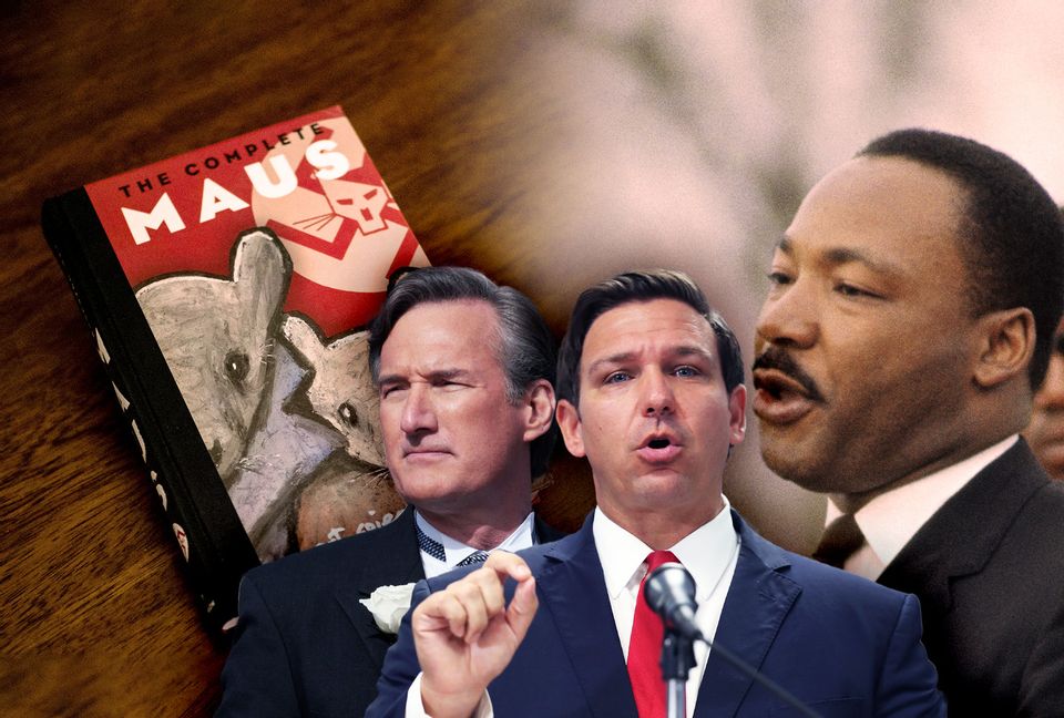 Glenn Youngkin; Ron DeSantis; Martin Luther King Jr.; Maus by Art Spiegelman