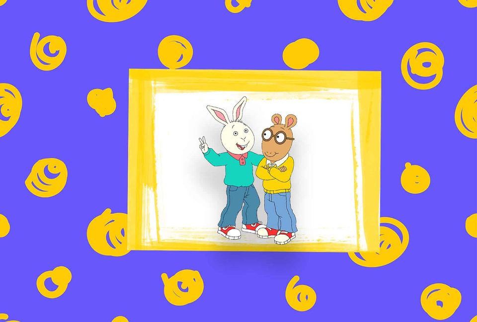 The characters Buster (left) and Arthur (right) from the children's television program "Arthur" on PBS
